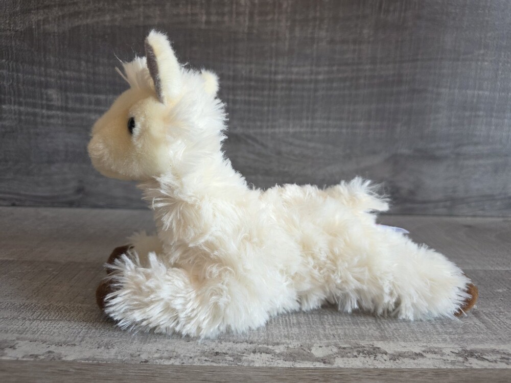 Aurora World LLAMA Stuffed Plush Animal 8" Laying Down Cream b279